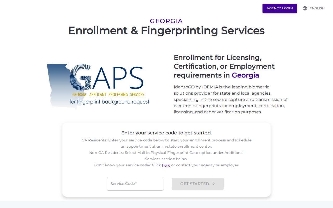 Seminole County criminal history GAPS fingerprint registration