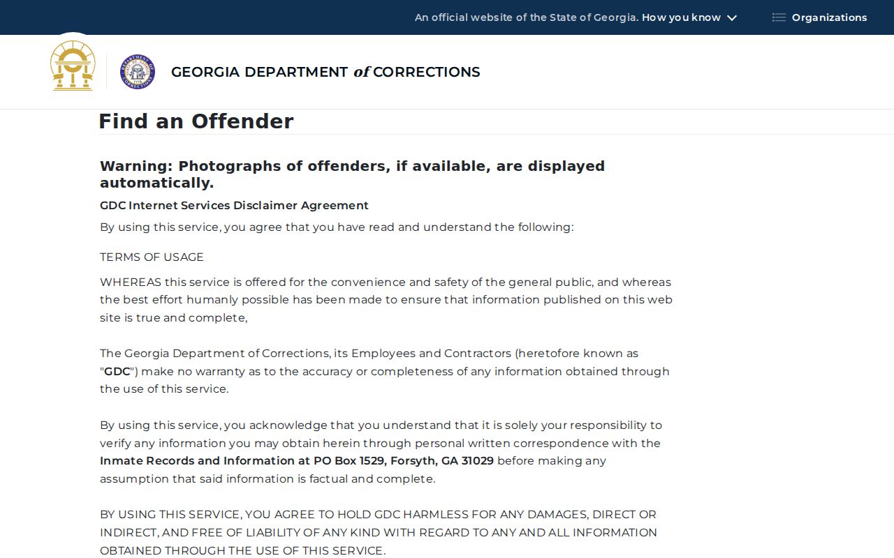 Georgia offender query